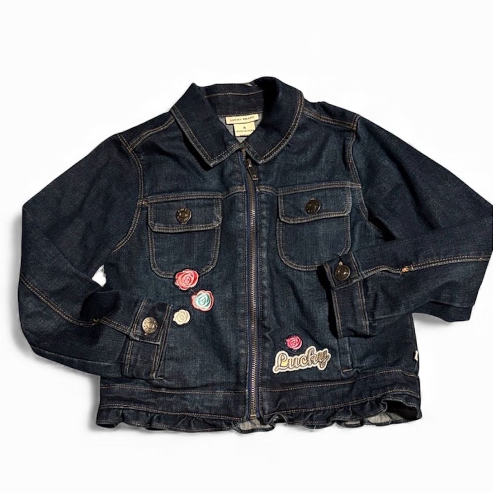 Lucky brand little kids Jean coat size 6